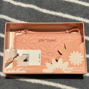 Betsey Johnson Peach Floral Wallet with Wristlet